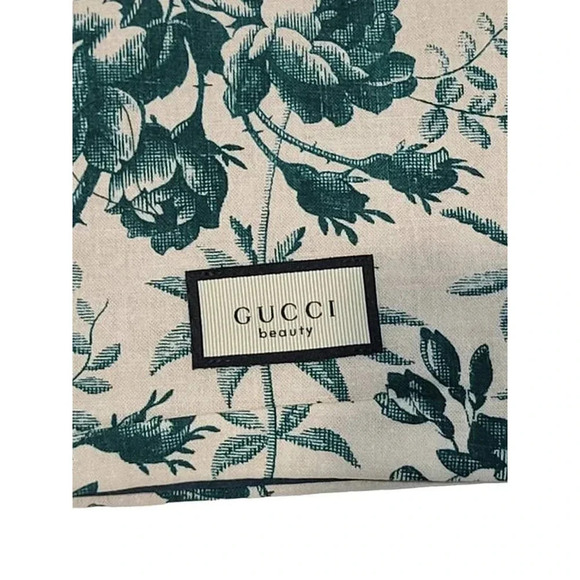 Gucci beauty Bag Green White Floral New 8/4 - Picture 7 of 8